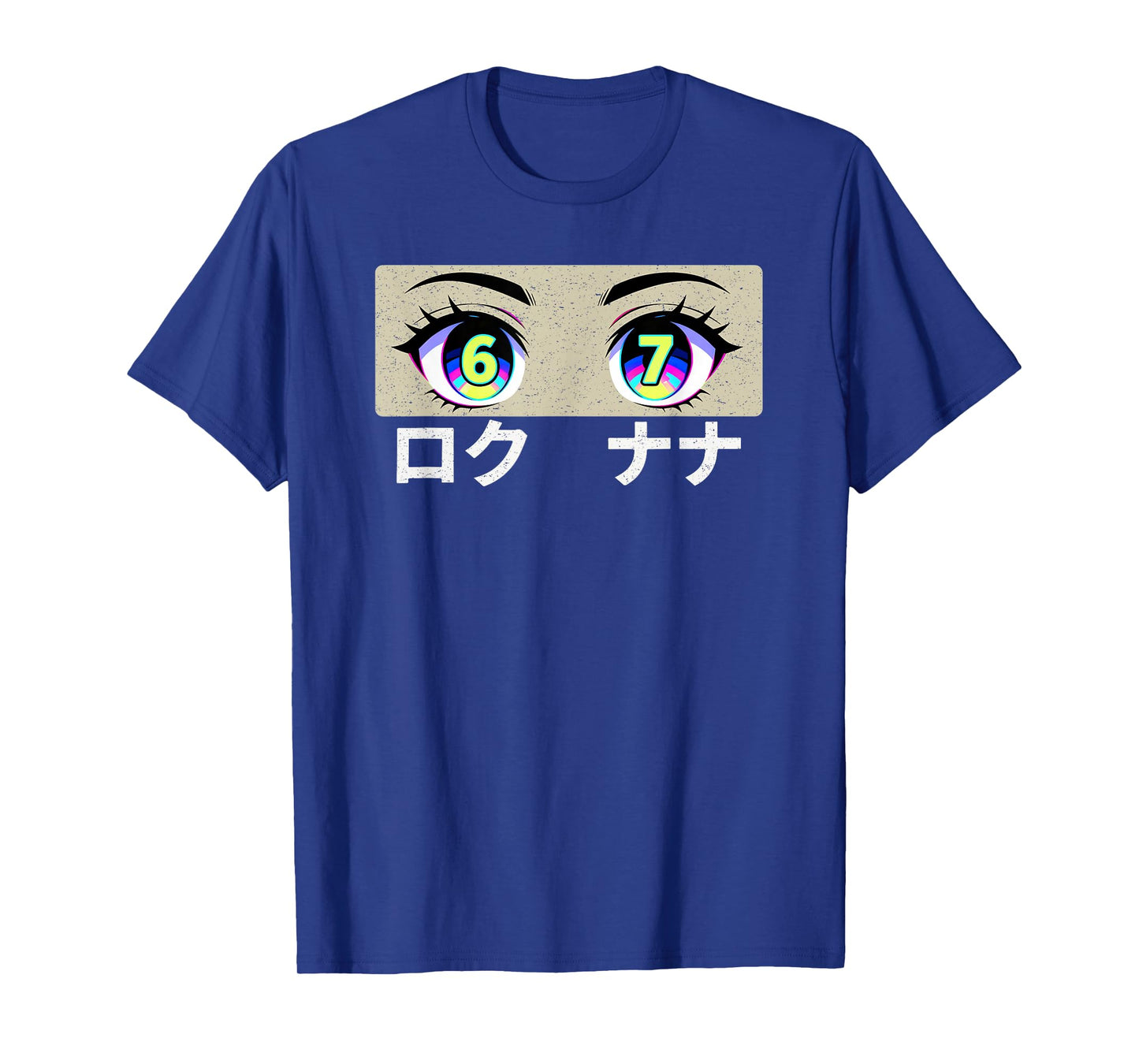 Fun Six Seven Meme 6 and 7 in Japanese Anime Eyes T-Shirt