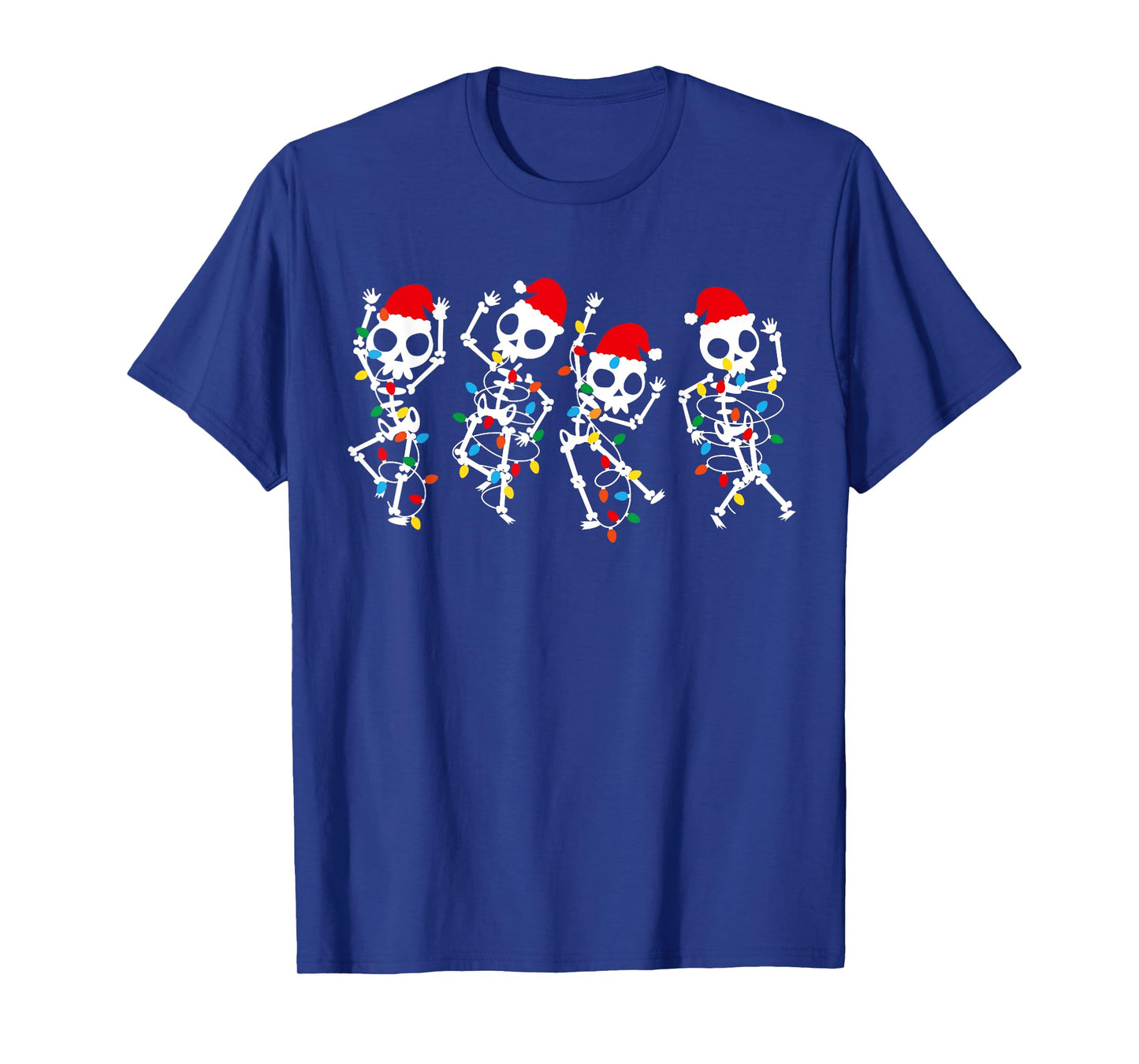 Cute Christmas Skeleton Dancing Xmas Tee Light Men Women Pj T-Shirt
