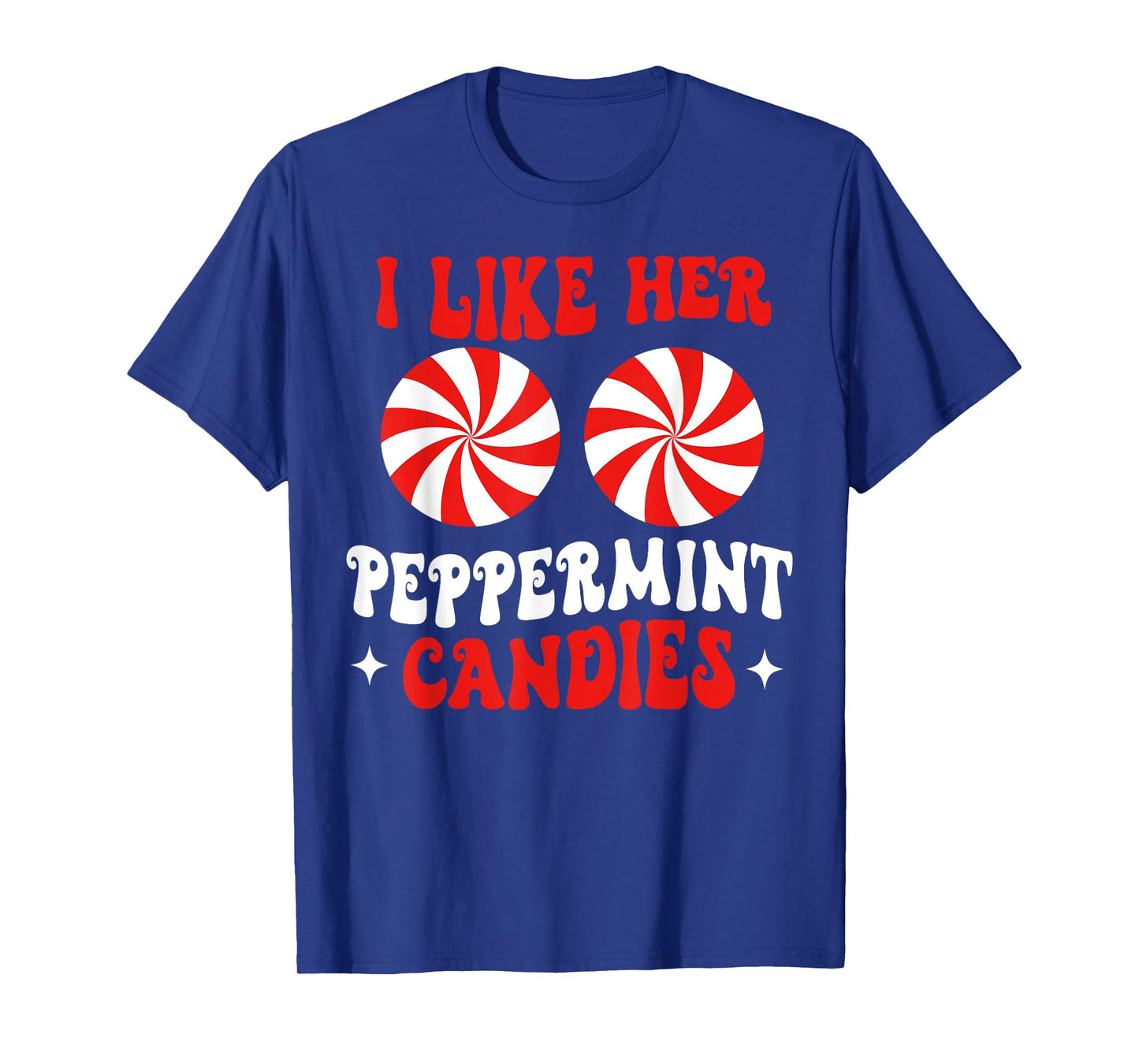 I Like Her Peppermint Candies Couples Matching Christmas T-Shirt
