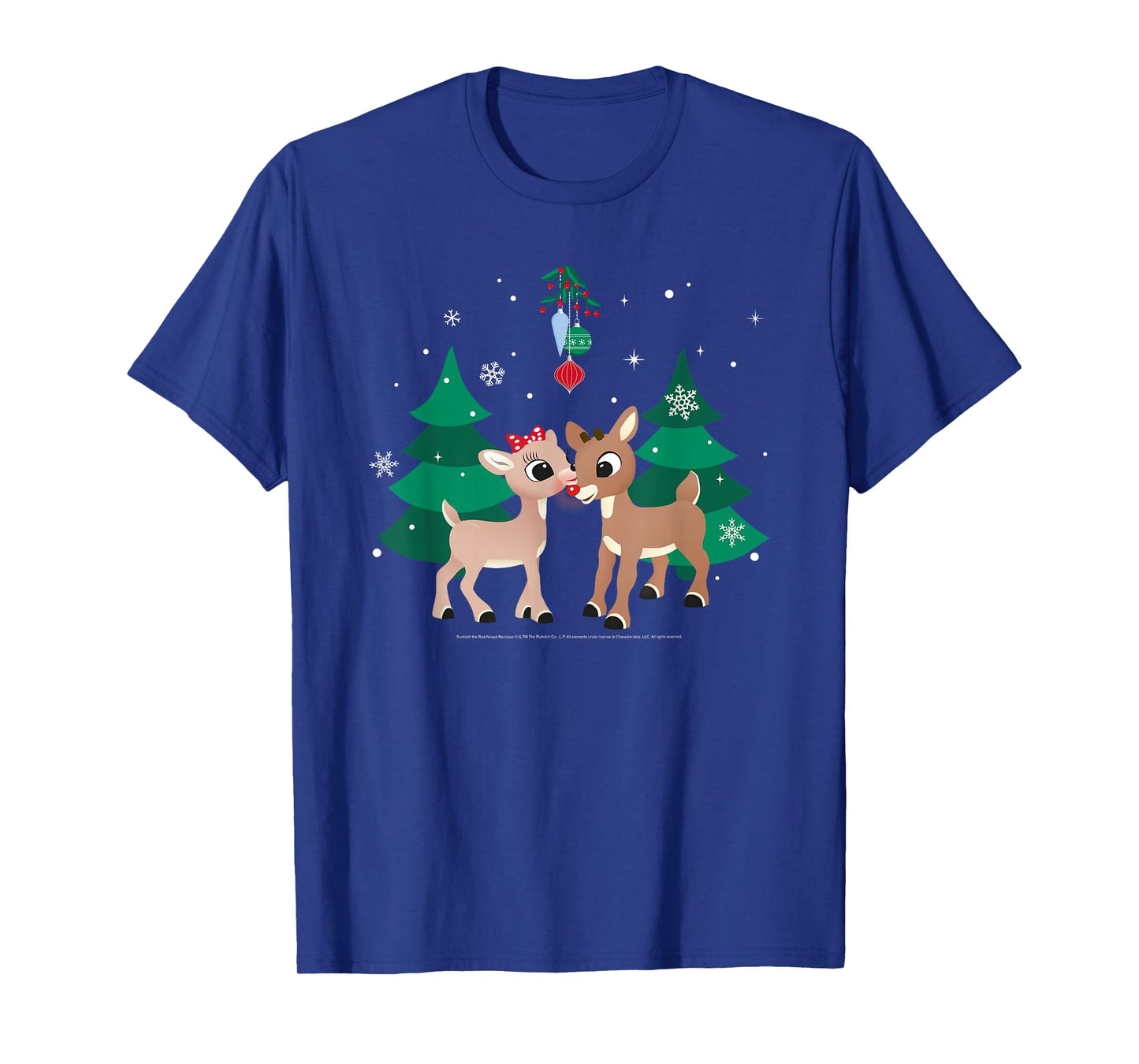 Rudolph and Clarice Fawn'd of You Mistletoe Retro Christmas T-Shirt