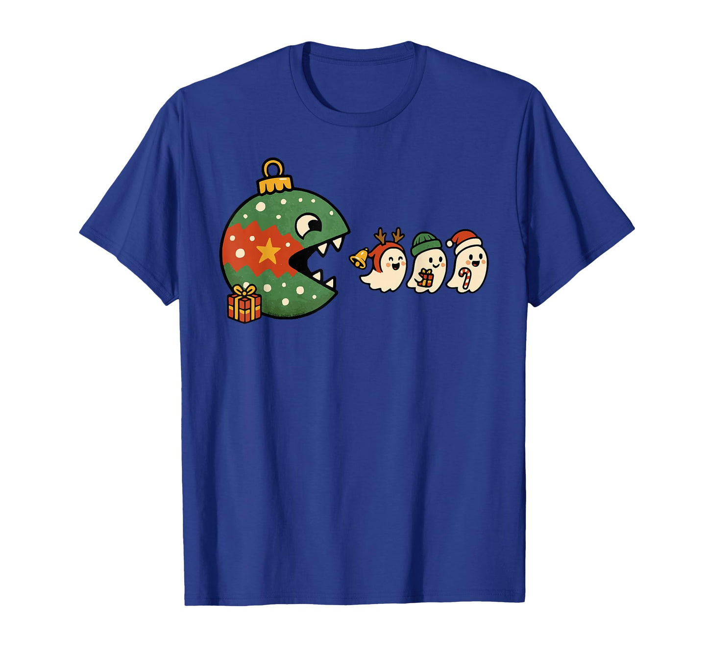 Funny Ornament Eating Holiday Ghosts Gamers Christmas T-Shirt