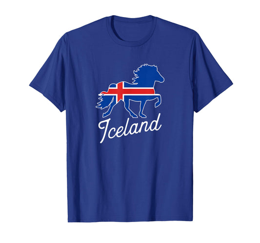 Flag of Iceland Shirt with Horse T-Shirt
