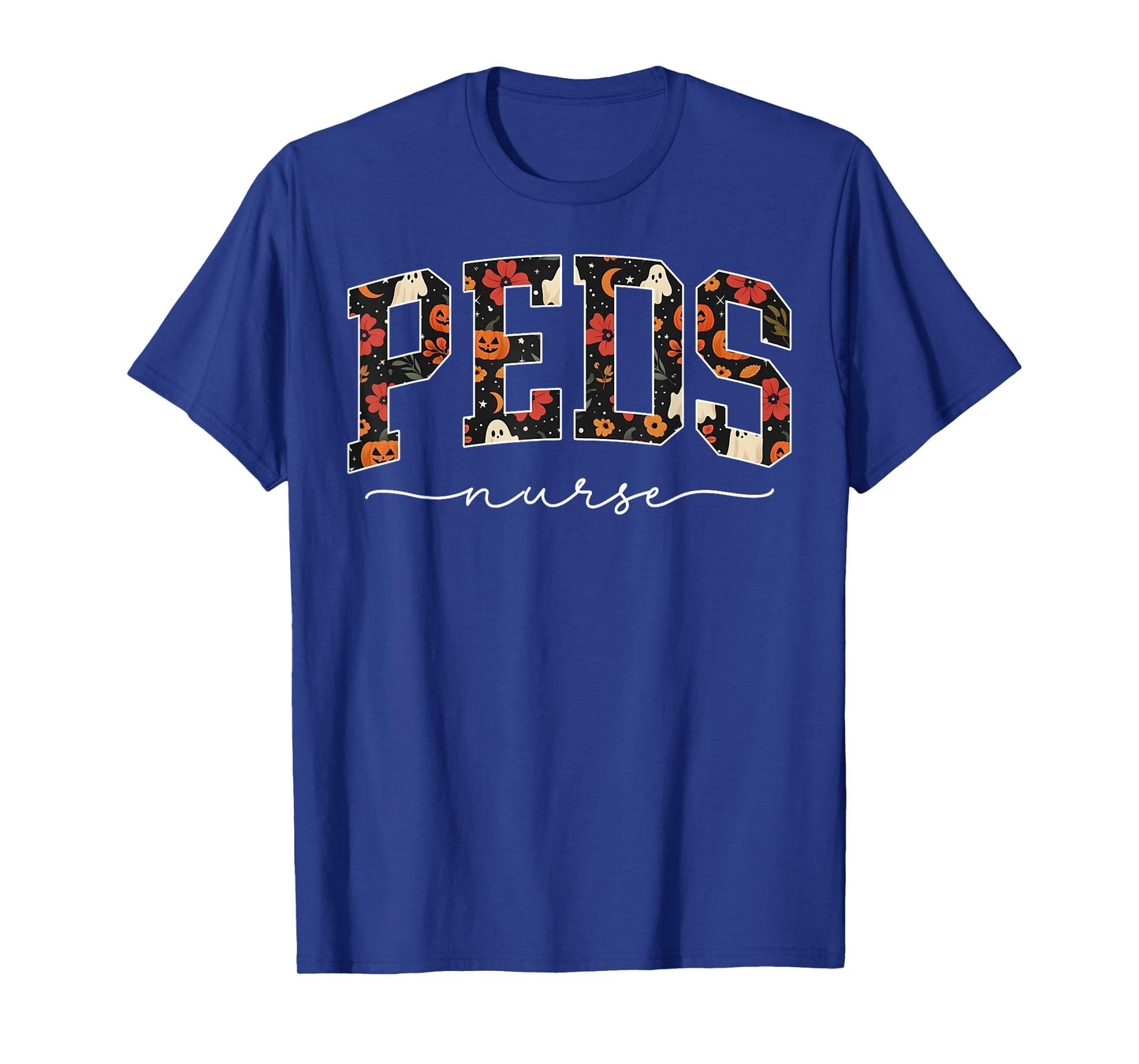 Retro PEDS Nurse Pumpkin Ghost Pediatrics RN Fall Halloween T-Shirt