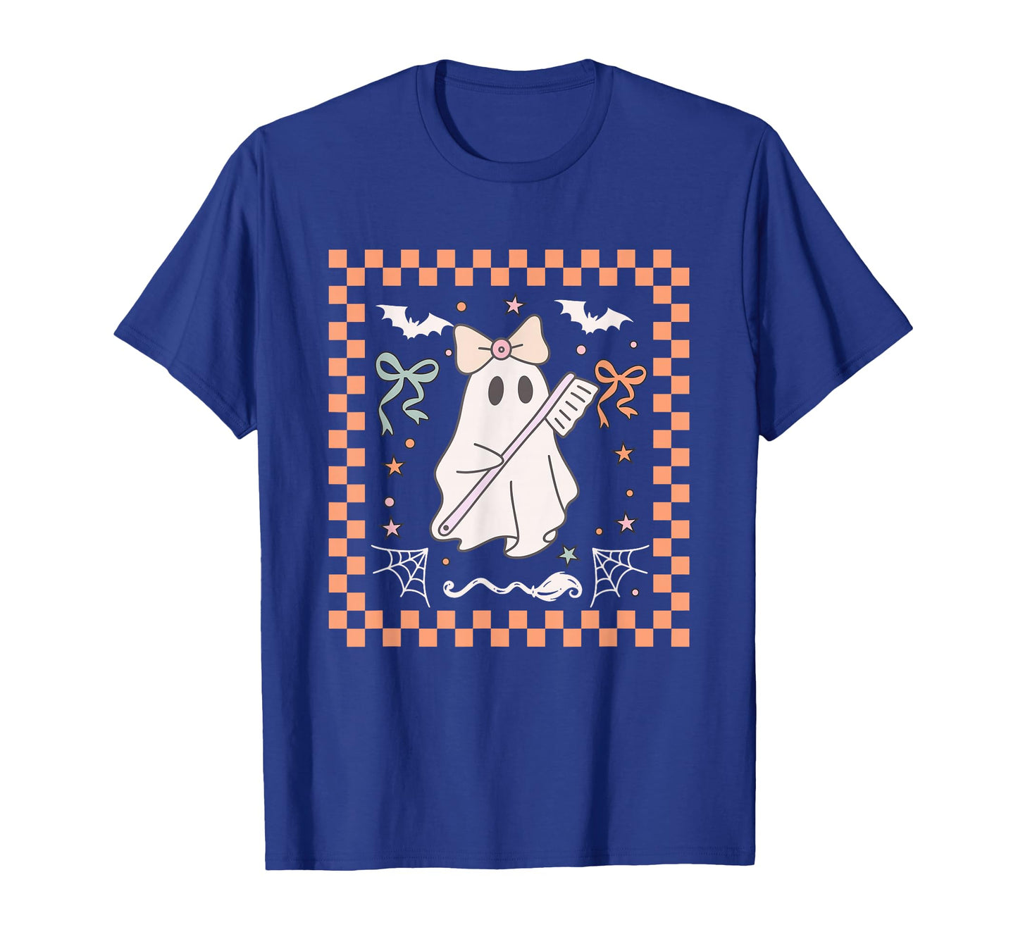 Coquette Ghost Dentist Dental Halloween Ghost Dental Crew T-Shirt