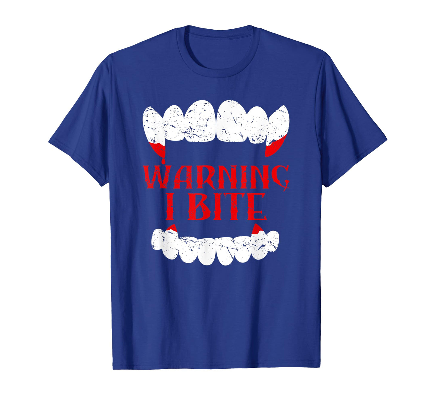 Halloween Vampire Design Warning I Bite Scary Vampire Funny T-Shirt