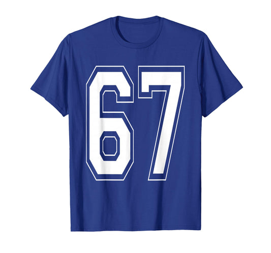 Number 67 TShirt Baseball Football Soccer Numbered Jersey T-Shirt