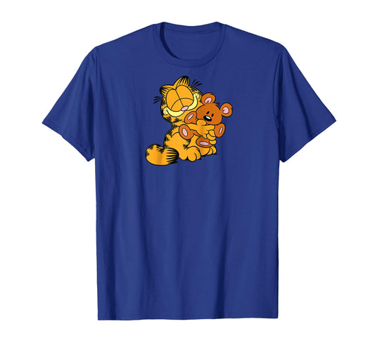 Garfield Hugging Pooky Cartoon Cat Raglan Baseball Tee