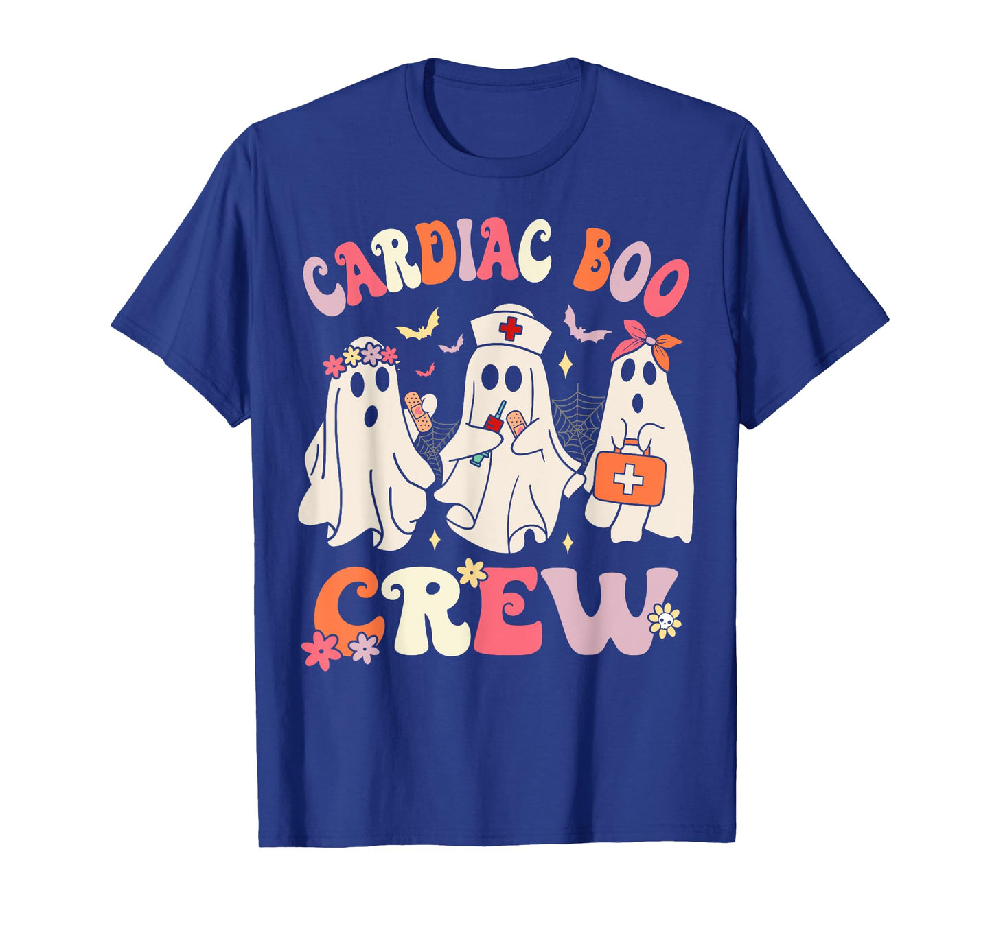 Halloween Cardiac Boo Crew Cardiology Nurse Ghost T-Shirt