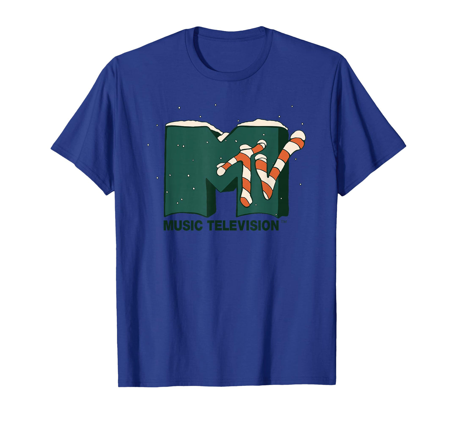MTV Christmas Candy Cane Snowdrop Music Television T-Shirt