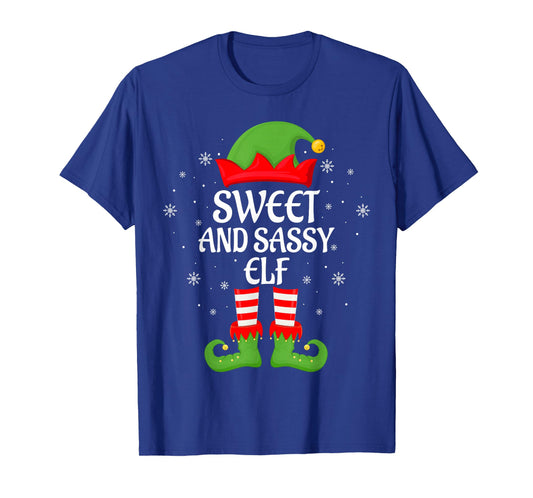 Sweet Sassy Elf Xmas Matching Family Elf Squad Christmas T-Shirt