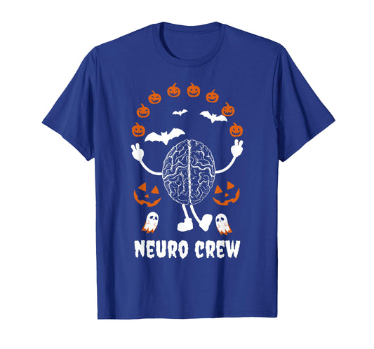 Neuro Nurse Crew Halloween Anatomical Brain Anatomy Pumpkins T-Shirt