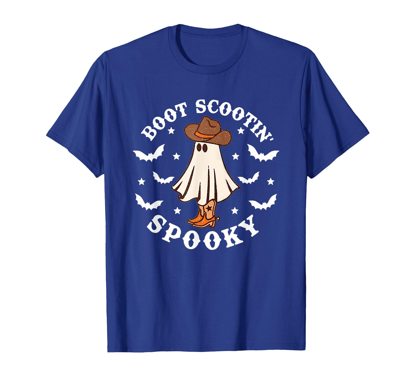 Retro Western Halloween Cute Ghost Funny Boot Scootin Spooky T-Shirt