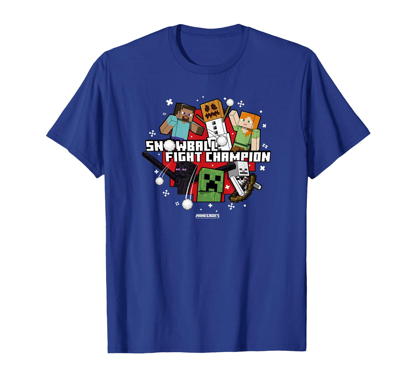 Minecraft Christmas Snowball Fight Champion T-Shirt
