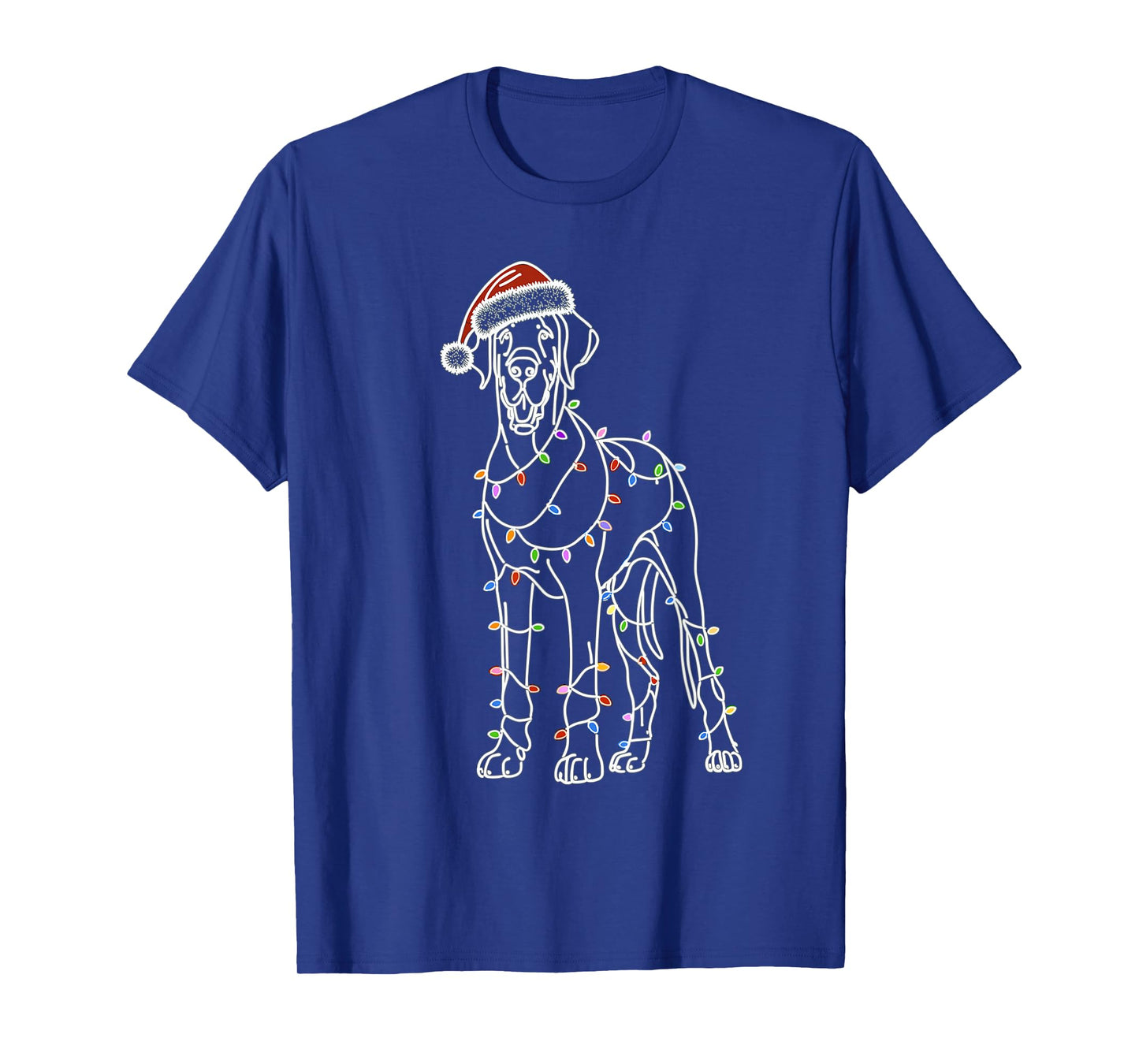 Great Dane Funny Santa Christmas Tree Lights, Pajamas Mom T-Shirt