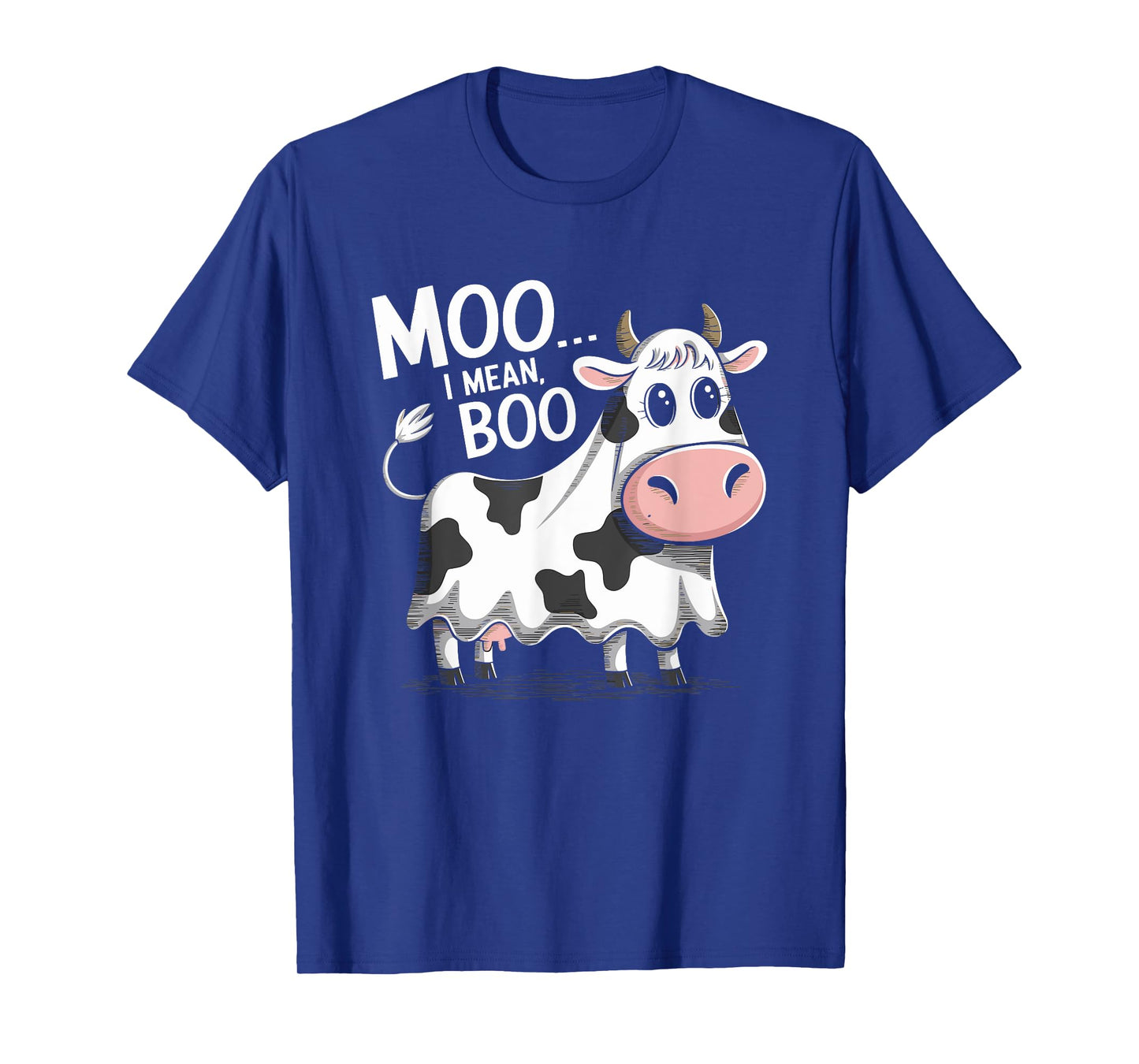 Ghost Cow Moo I Mean Boo Halloween Costume Funny Cow Lover T-Shirt