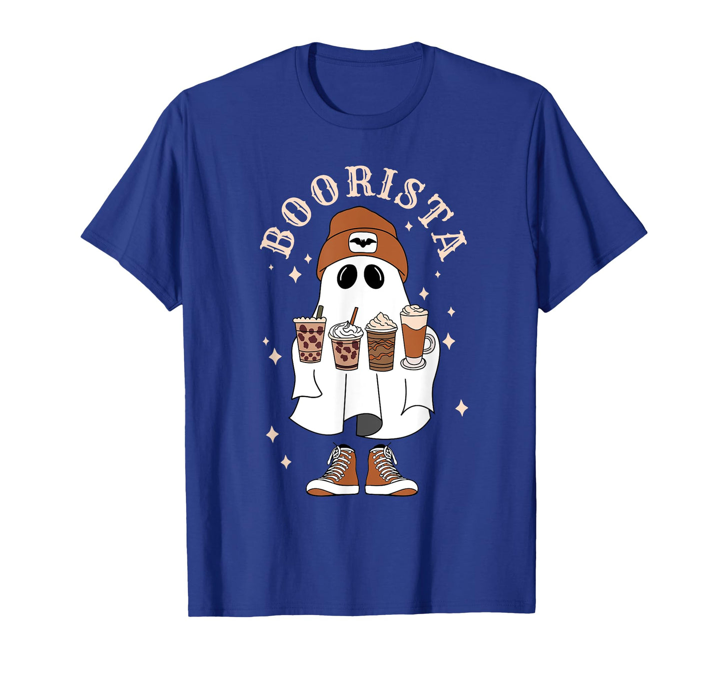 Boorista Ghost With Coffee Halloween Cute Ghost Latte Coffee T-Shirt