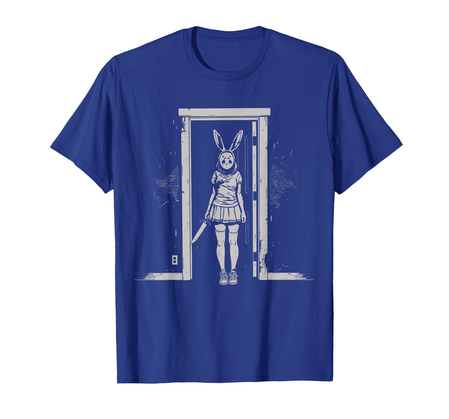 Horror Girl Bunny Mask Slasher Goth Alt Anime Creepy Rabbit T-Shirt