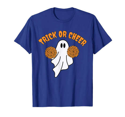 Cute Cheerleader Ghost Cheerleading Trick Or Treat Halloween T-Shirt