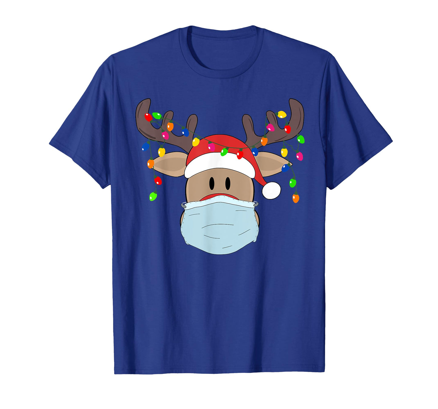 Christmas mask cute Rudolph reindeer mask shirt for holidays T-Shirt
