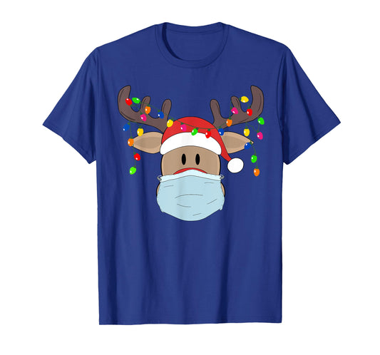 Christmas mask cute Rudolph reindeer mask shirt for holidays T-Shirt