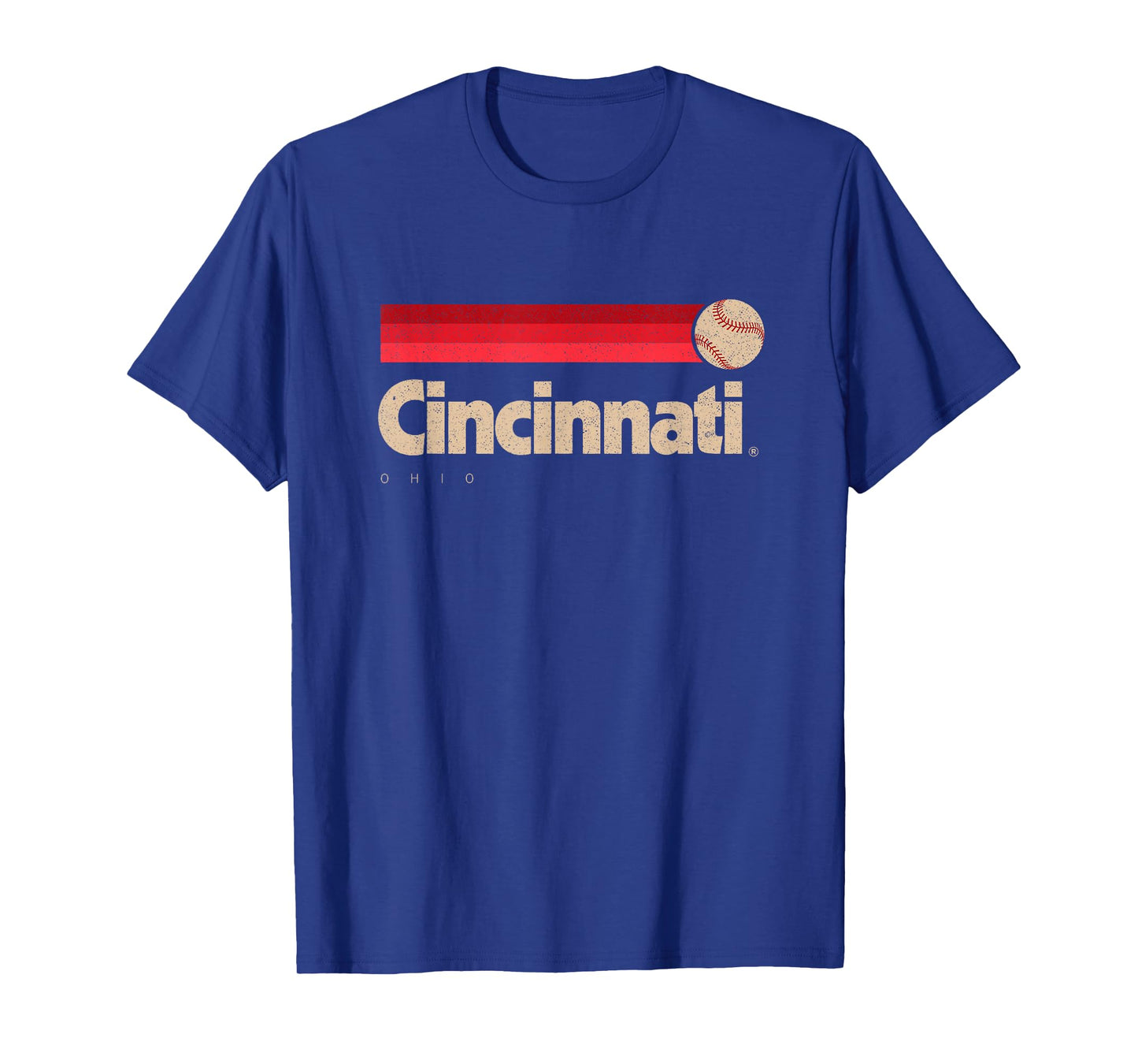 Red Cincinnati Baseball Softball City Ohio Retro Cincinnati T-Shirt
