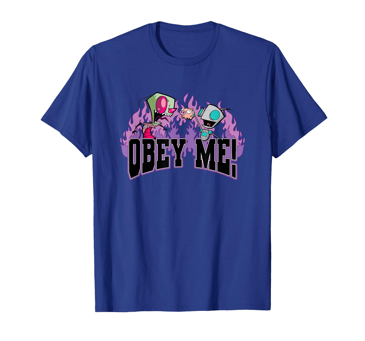 Invader Zim Obey Me! Zim & Gir Logo On Fire T-Shirt