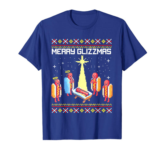 Merry Glizzmas Tacky Funny Merry Christmas Hotdogs T-Shirt