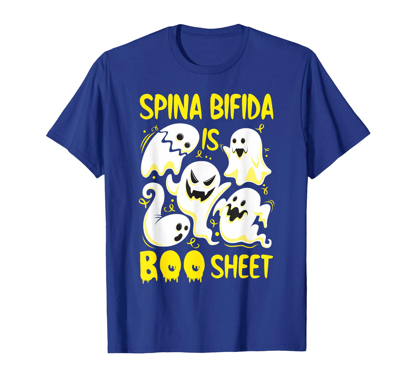 Spina Bifida is Boo Sheet Yellow Boos Funny Halloween Ghost T-Shirt