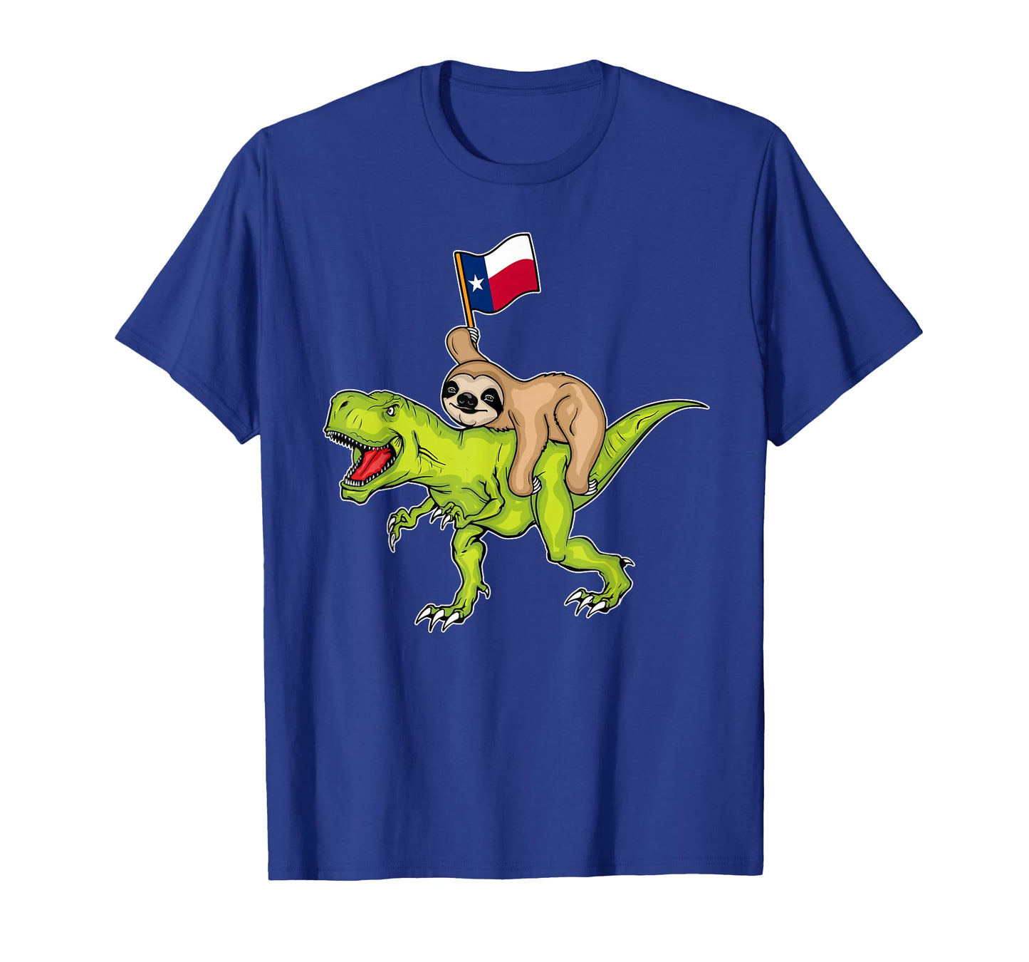 Texas Flag Dinosaur Sloth Lover Kids USA Texas T-Shirt