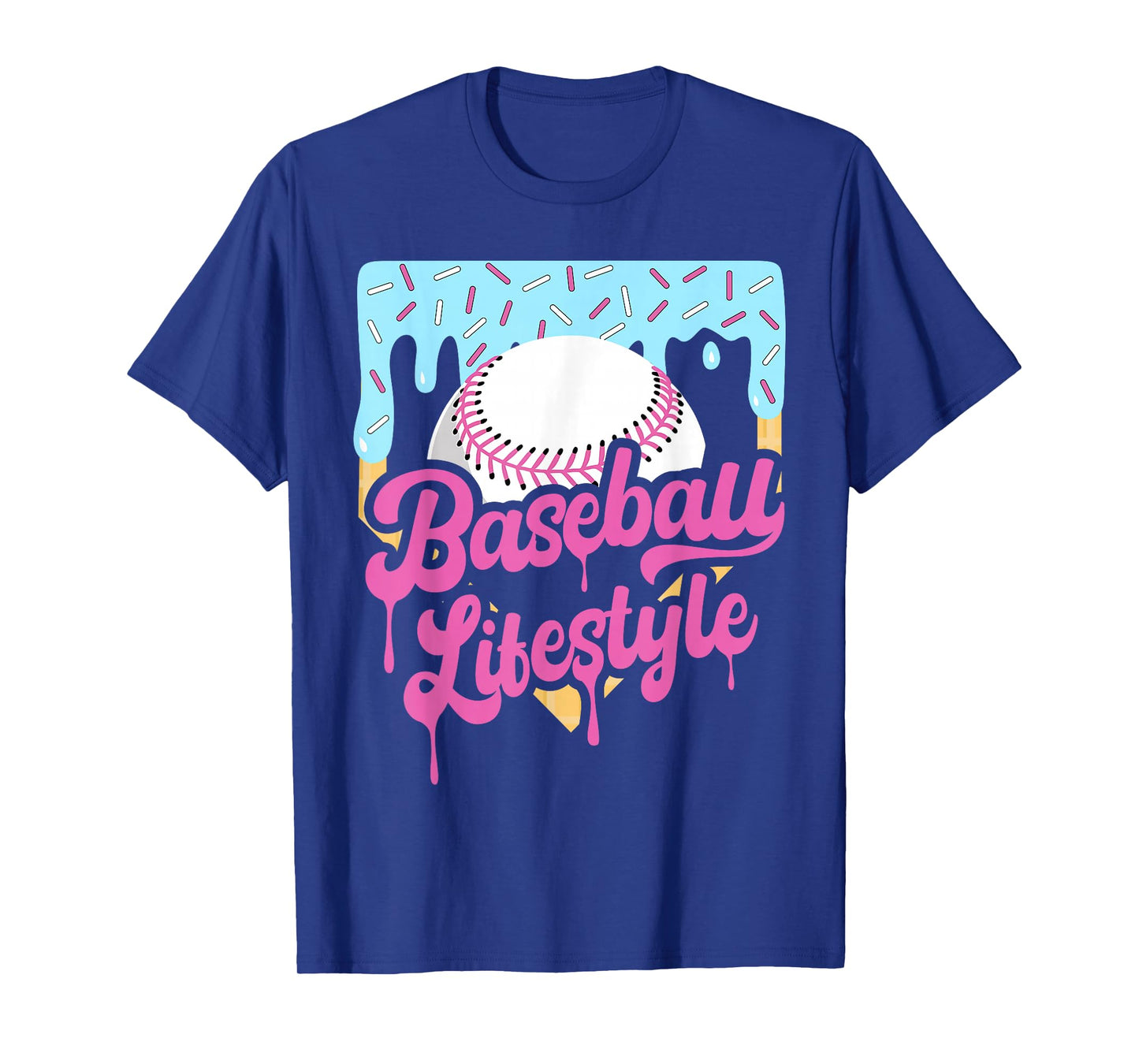 Baseball Lifestyle Home Plate Ice Cream Drip Men Boys Youth T-Shirt