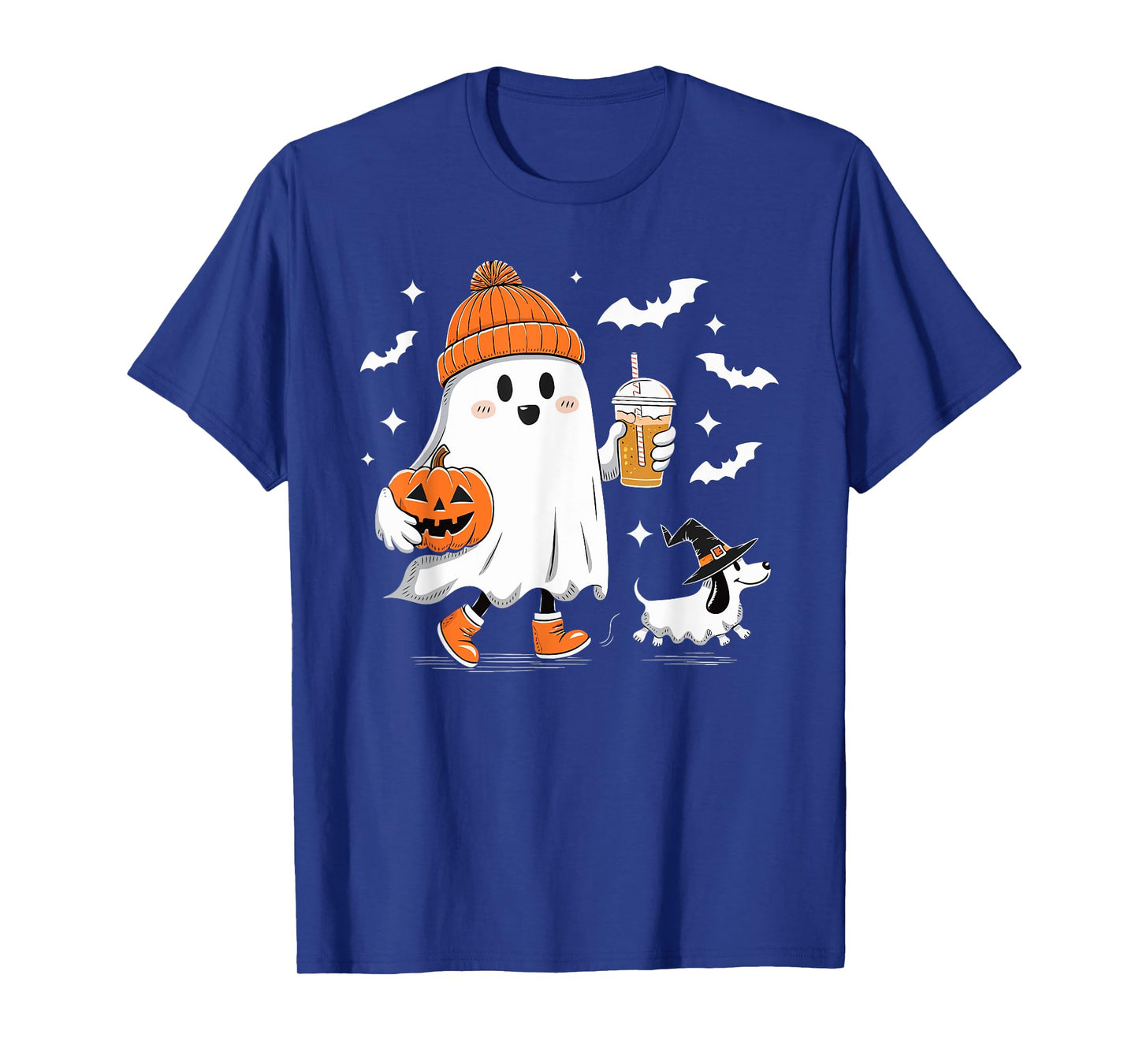 Ghost Walking Dachshund Spooky Season Halloween Dog Girls T-Shirt