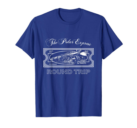Polar Express T-Shirt, Unisex-Adults, Blue, Small
