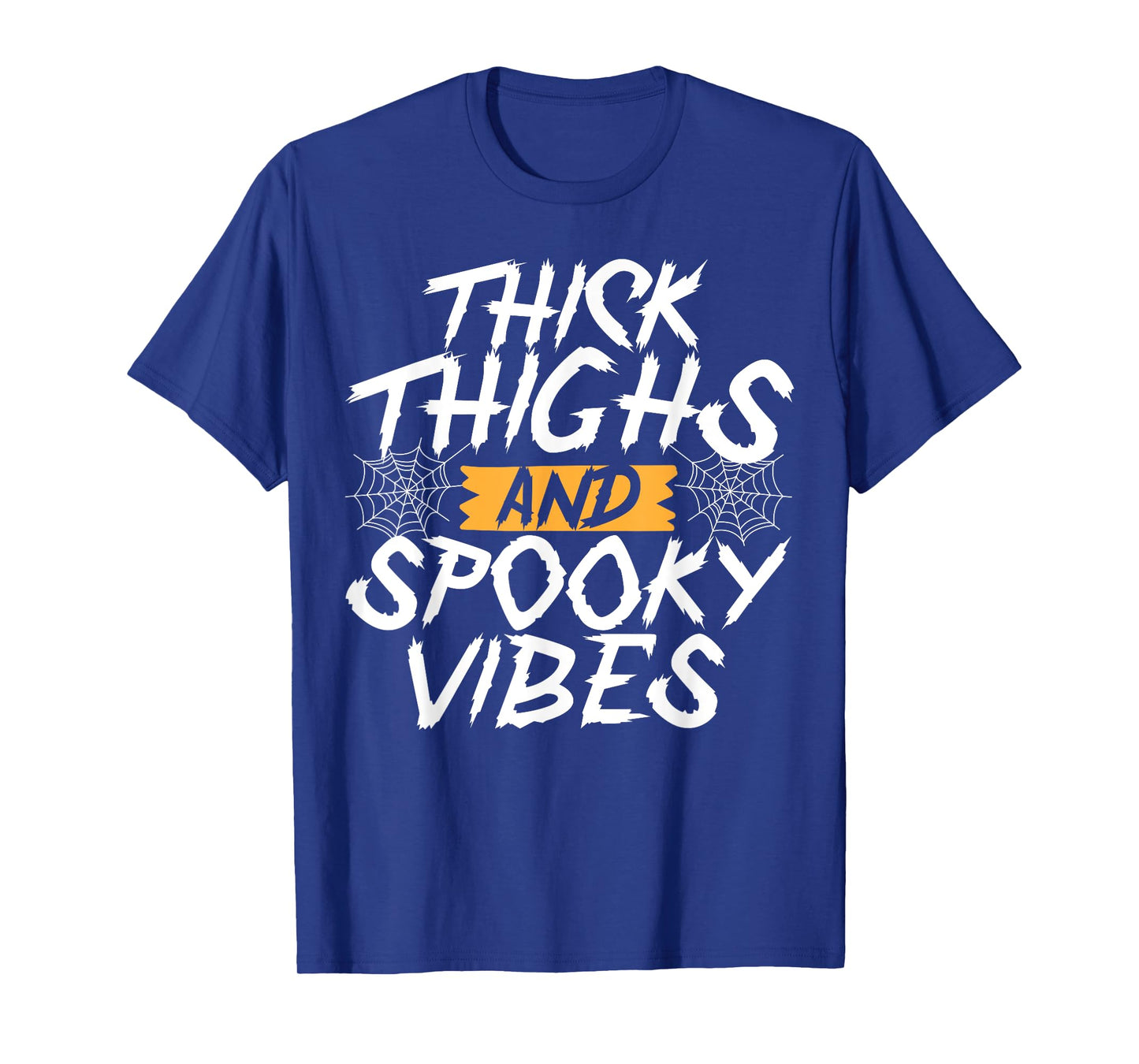 Thick Thighs And Spooky Vibes Funny Halloween Ghost T-Shirt