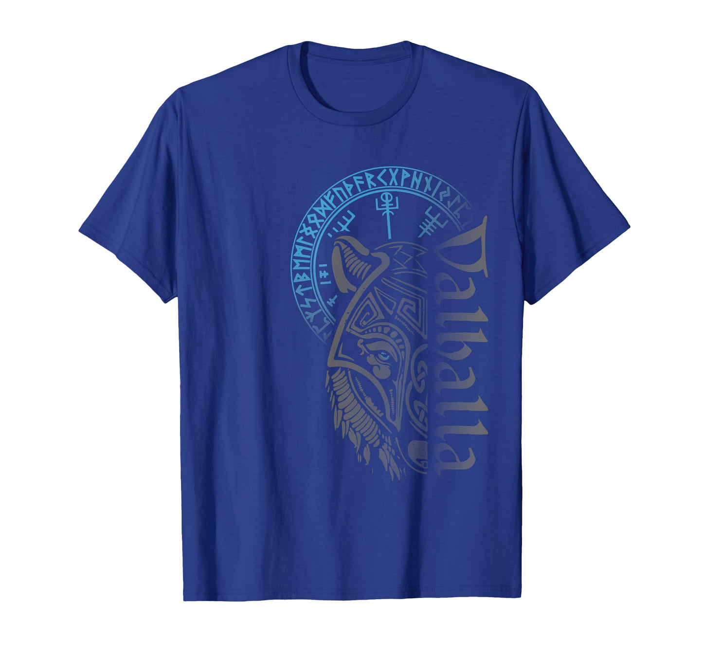 Walhalla Wolf Mask Odin Runes Nordic Compass Viking T-Shirt
