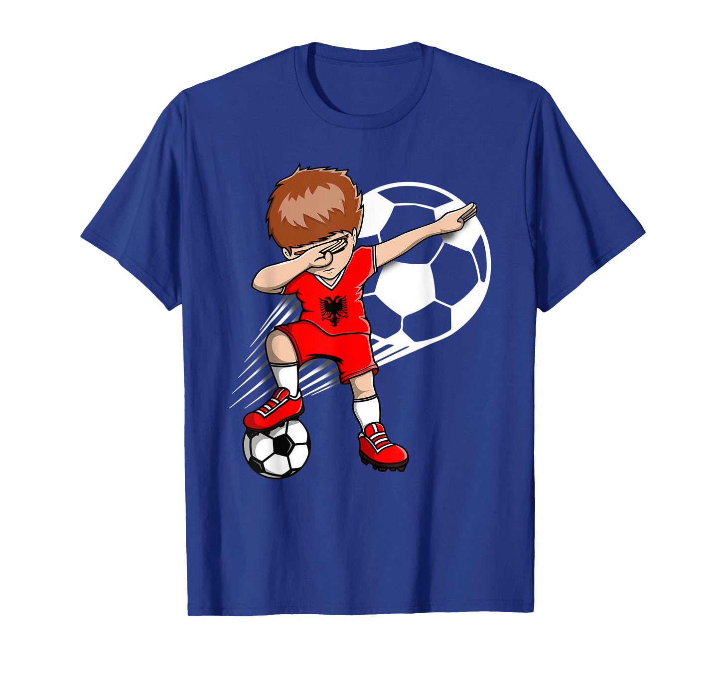 Dabbing Soccer Boy - Albania Jersey Albanian Football Fans T-Shirt