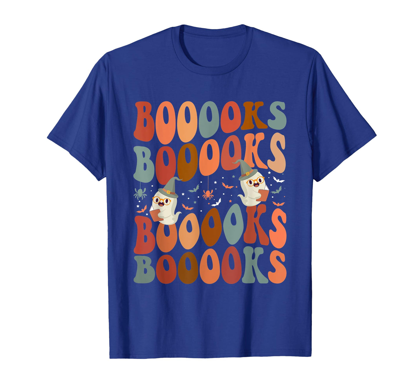 Booooks Ghost Boo Read Books Library Teacher Halloween cute Men Women Kids T-Shirt