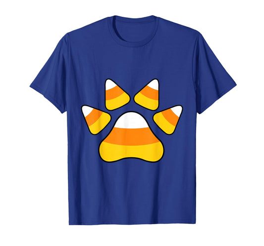 Halloween Candy Corn Paw Print T-Shirt For Animal Lovers T-Shirt