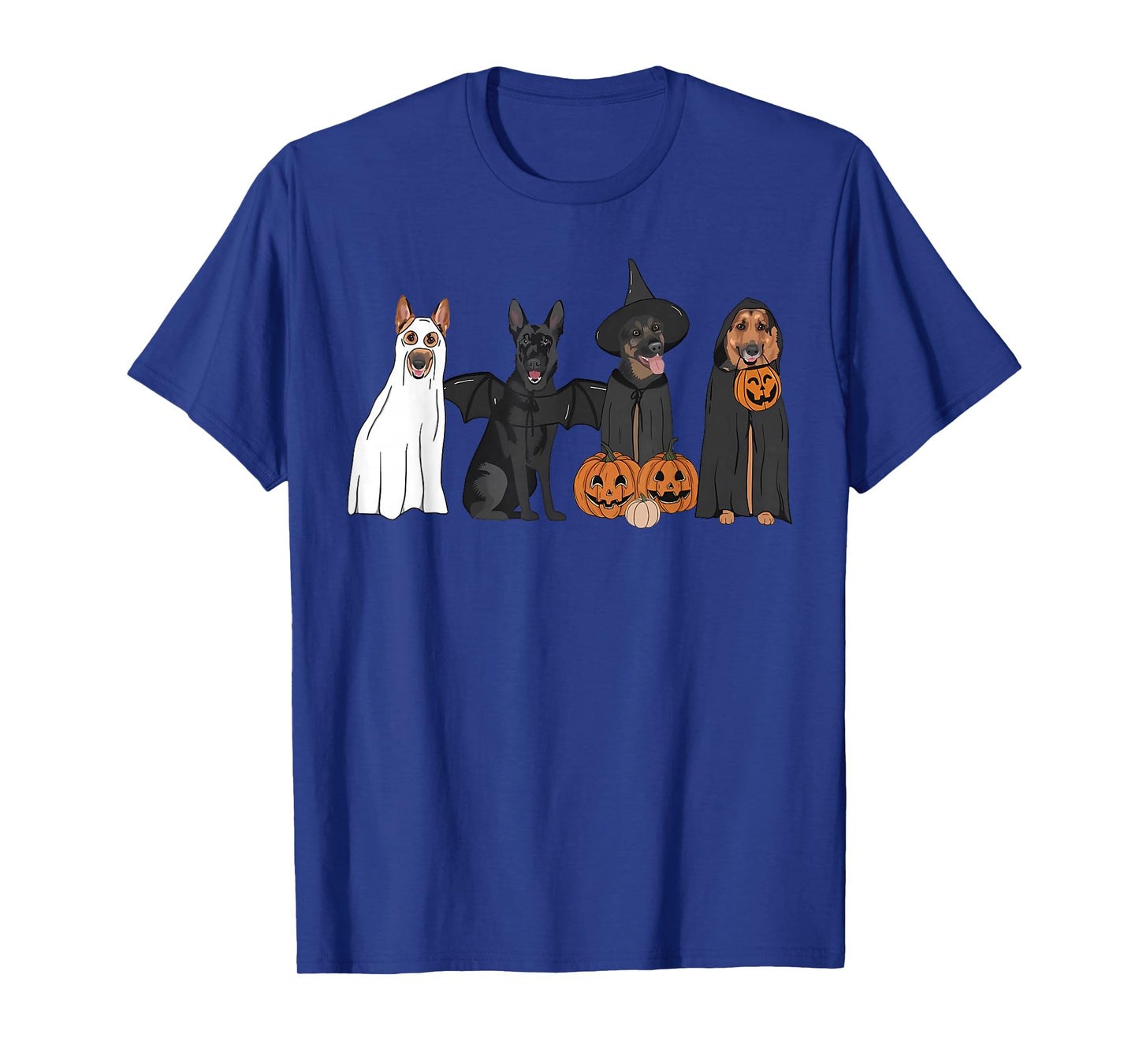 German Shepherd Dogs Lovers Ghost Witch Halloween Spooky T-Shirt