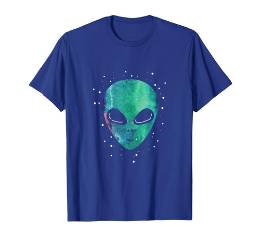 Alien Head Starry Night Sky Gift Fun T-Shirt
