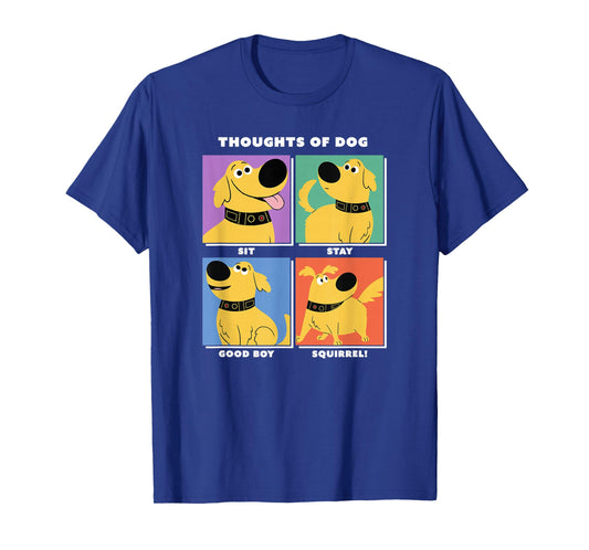 Disney Pixar Up Dug Thoughts of Dog Expressions Box Up T-Shirt Small