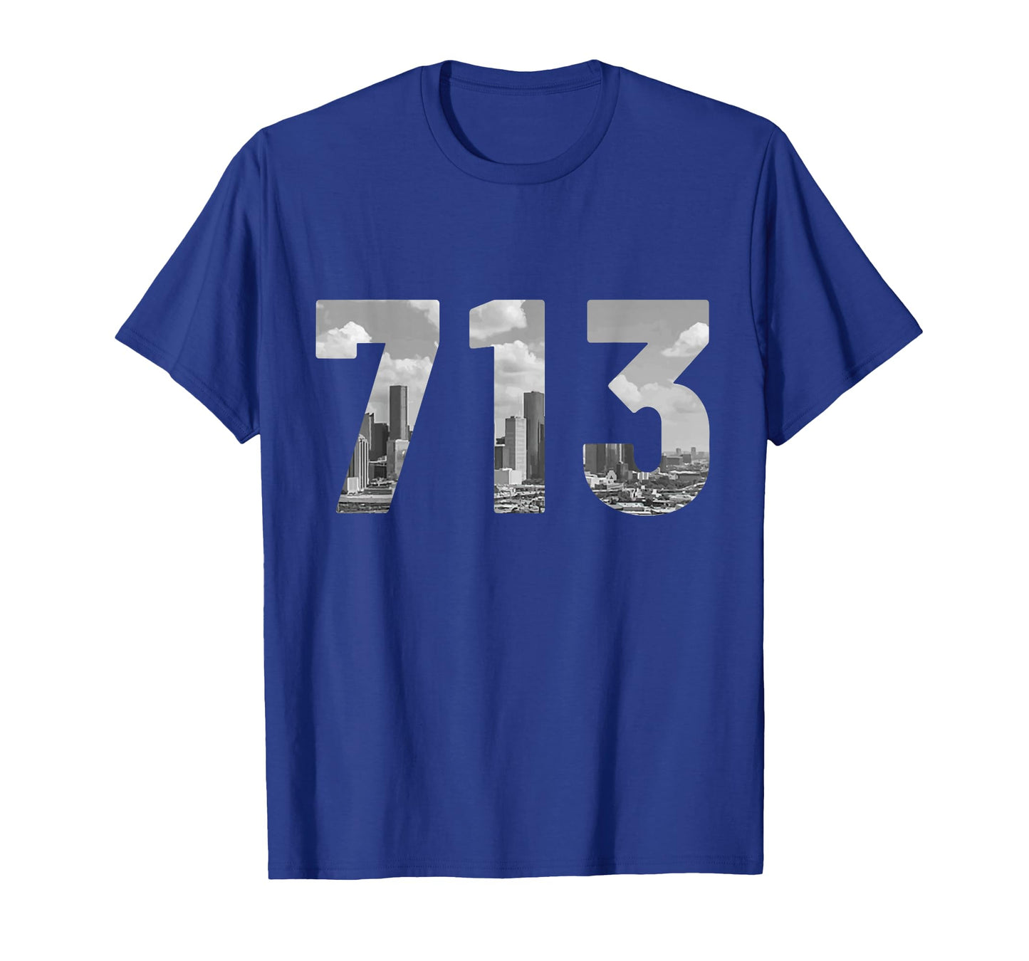 Houston 713 Area Code Skyline Texas Pride Vintage T-Shirt