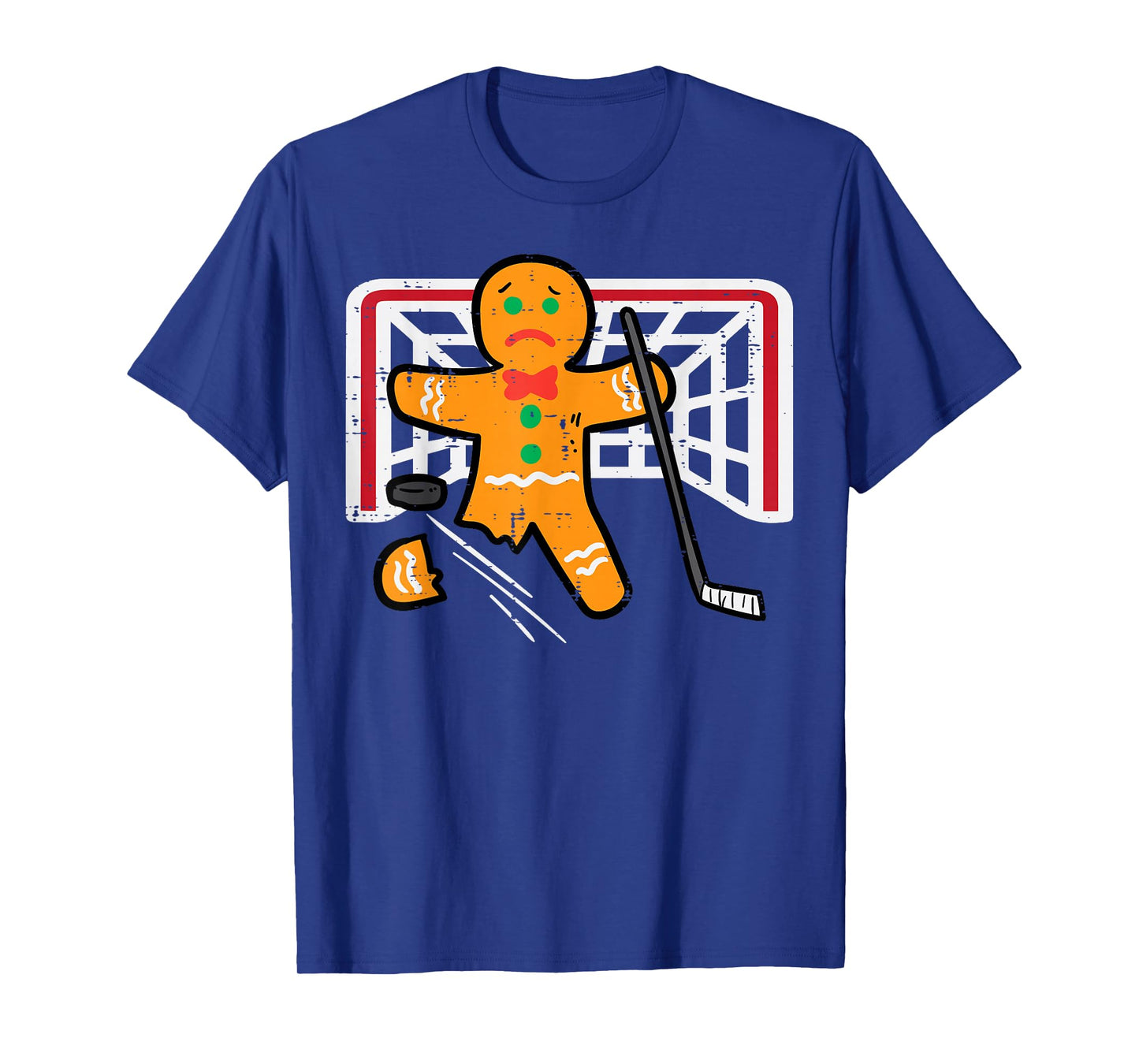 Christmas Gingerbread Man Ice Hockey Fun Xmas Men Boys Kids T-Shirt