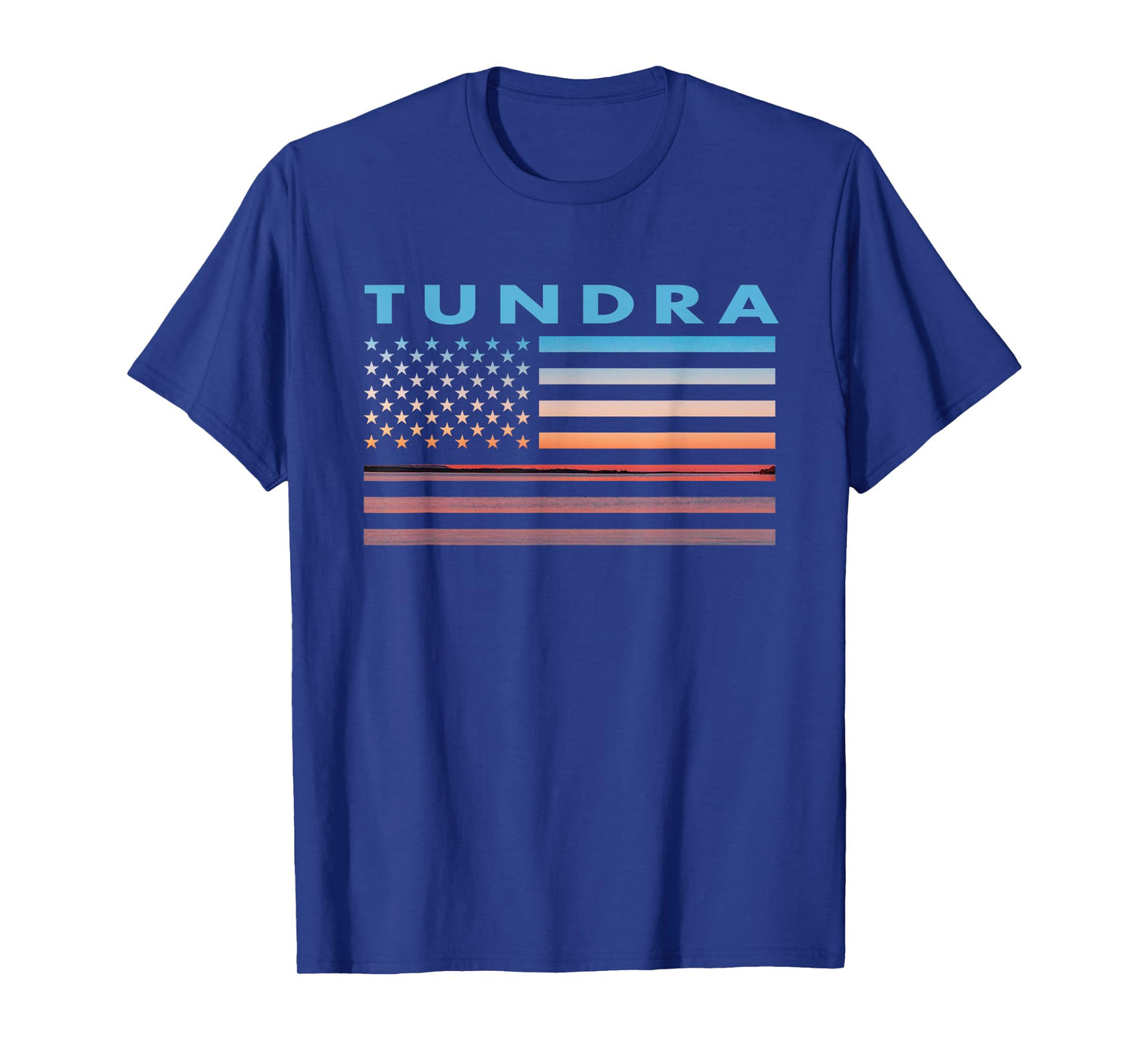 Vintage Sunset American Flag Tundra, Texas T-Shirt