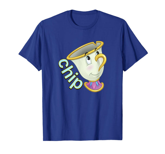 Disney Beauty and The Beast Chip Side Profile Big Face T-Shirt