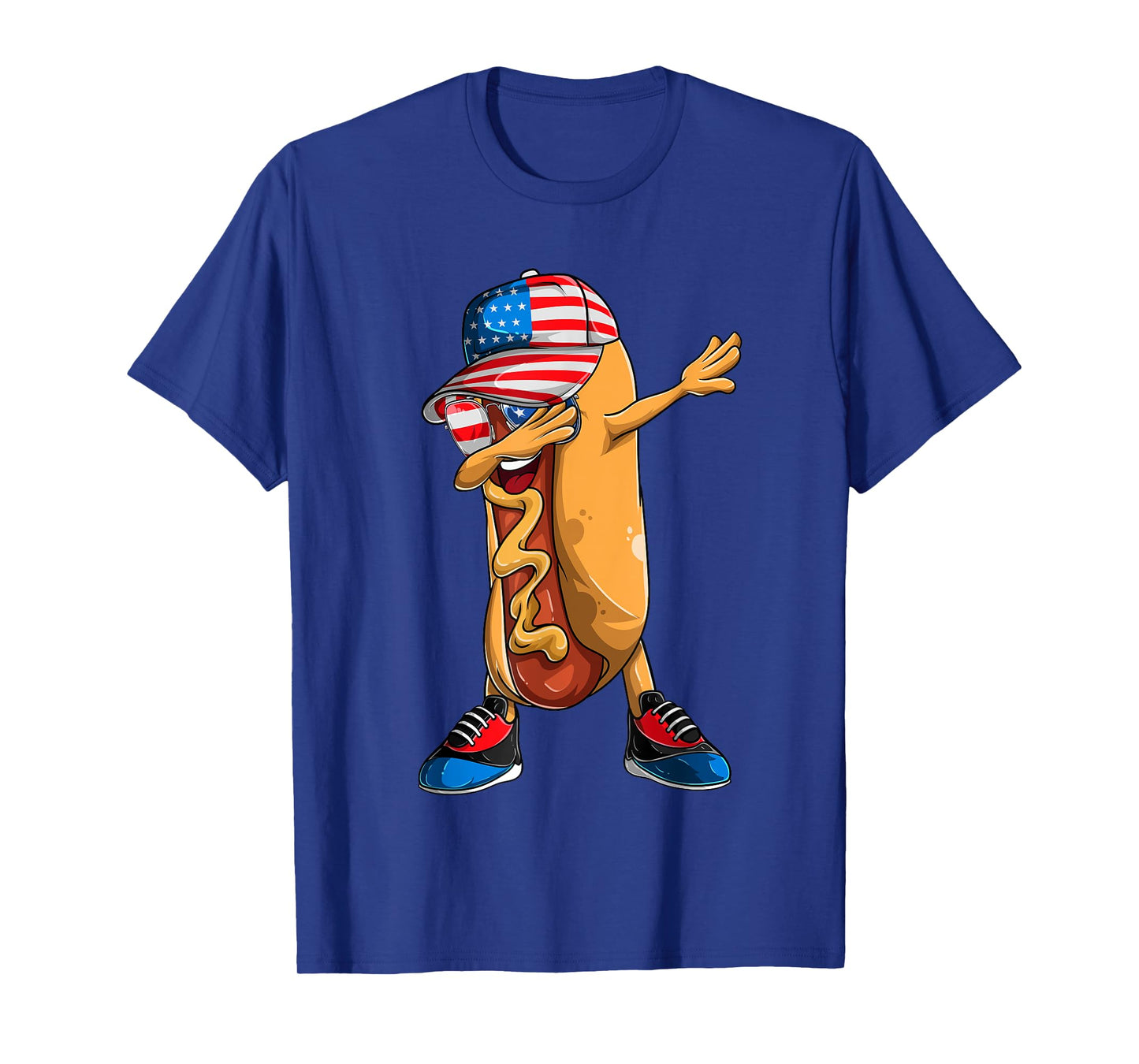 Hot Dog Shirts Boy, July 4th Shirts For Women Dabbing Hotdog T-Shirt