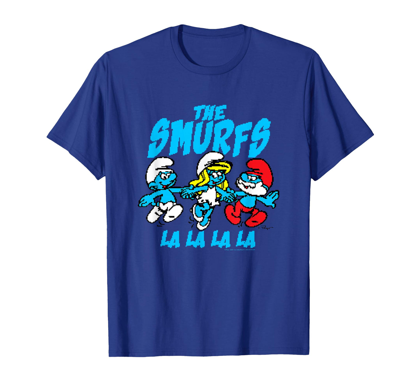 The Smurfs Pixelated Smurfs Retro Cartoon T-Shirt