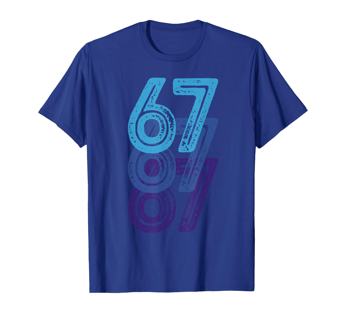 Number 67 Blue Best Classic College Style Birthday Funny T-Shirt