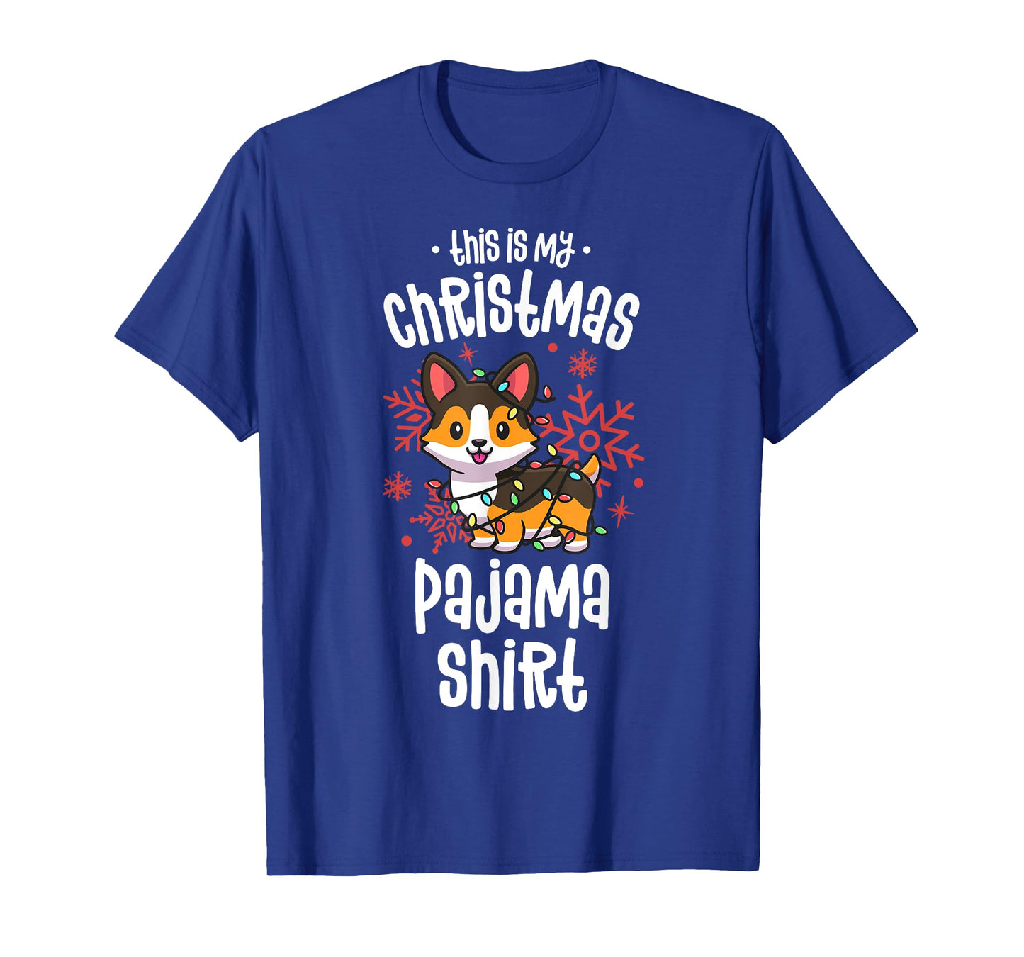 This Is My Christmas Pajama Shirt Tricolor Corgi Pjs Xmas T-Shirt