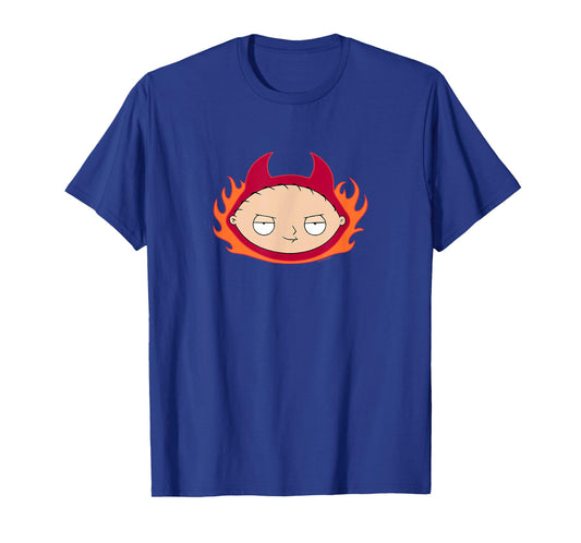 Family Guy Devil Stewie with Flames Cartoon T-Shirt