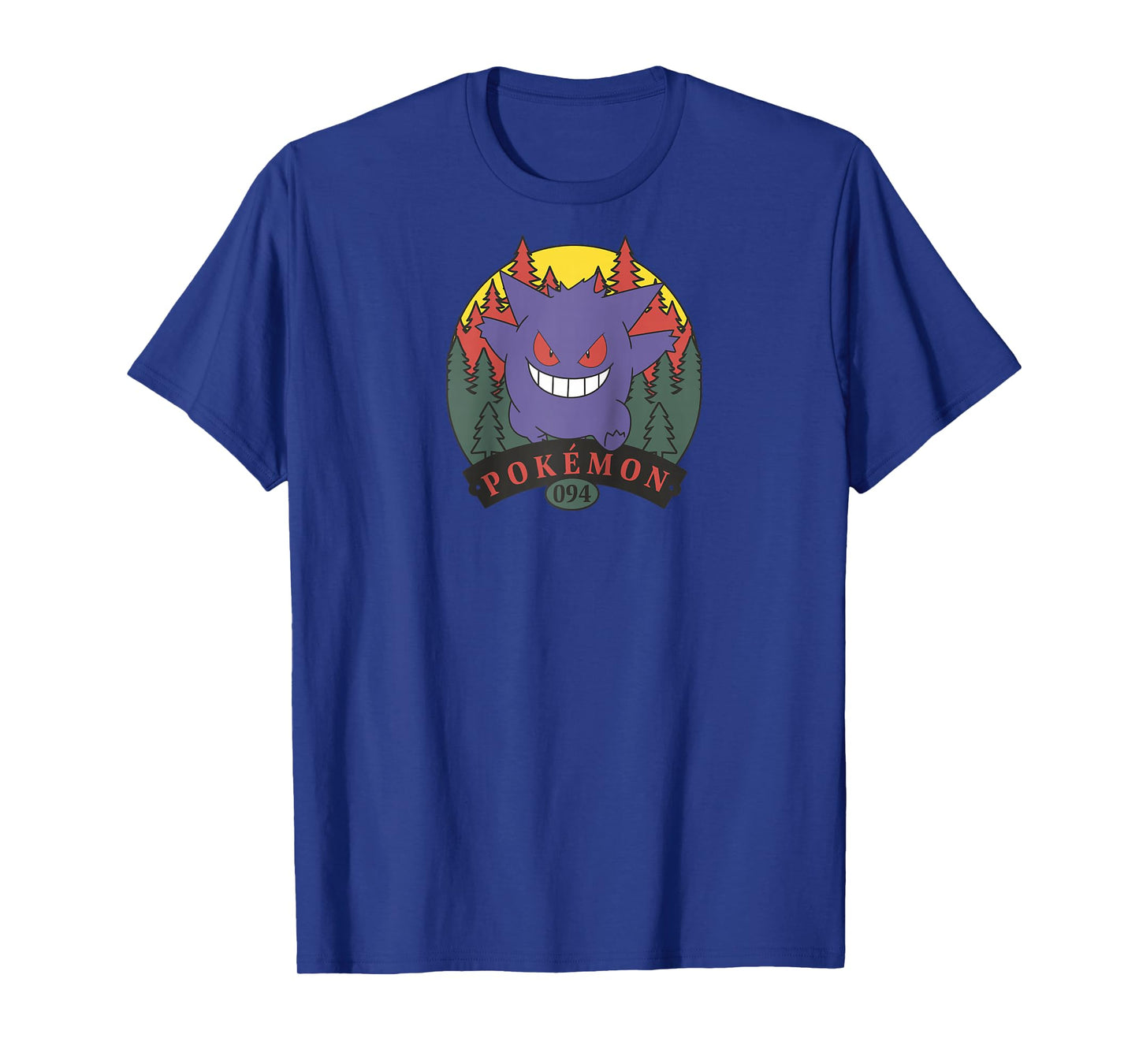 Pokémon 094 Gengar Outdoor Adventure Forest Park Badge Raglan Baseball Tee